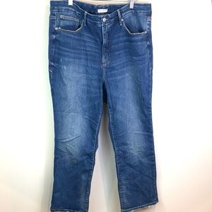 Good American ‘Good Legs Straight’ high rise cropped / ankle Jeans size 16